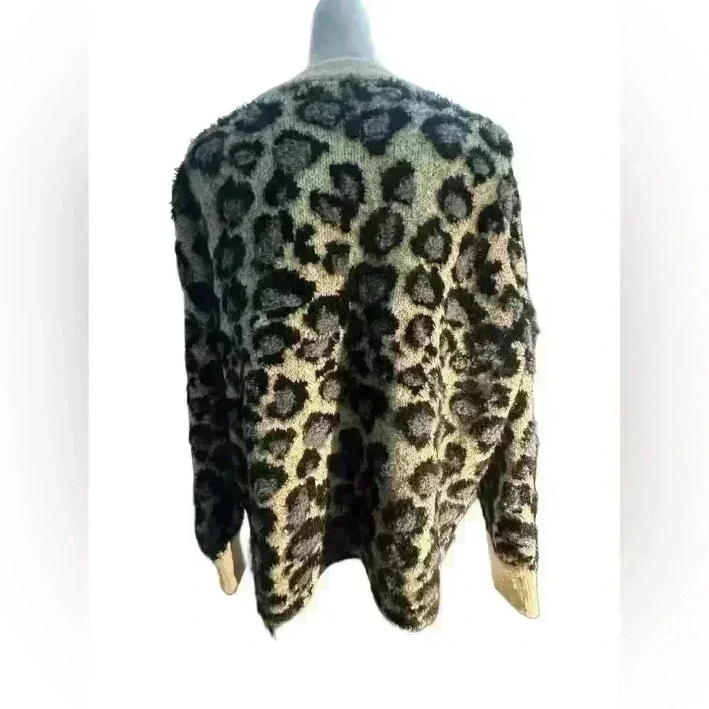 Super Soft Button Front Cardigan Animal Print XL